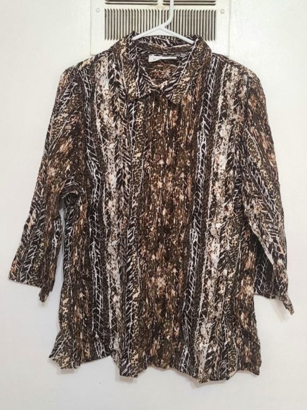Abstract Print Button‑Down Shirt